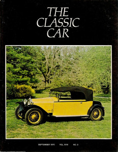 THE CLASSIC CAR 1970 SEPT - '70 GRAND CLASSIC,SALON CARS @ INDY,PATRICK LINDSAY